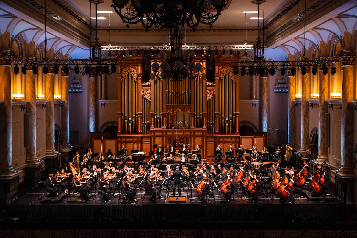 Adelaide Symphony Orchestra performing Sibelius at Adelaide Town Hall during a dress rehearsal captured by photographer Jack Fenby